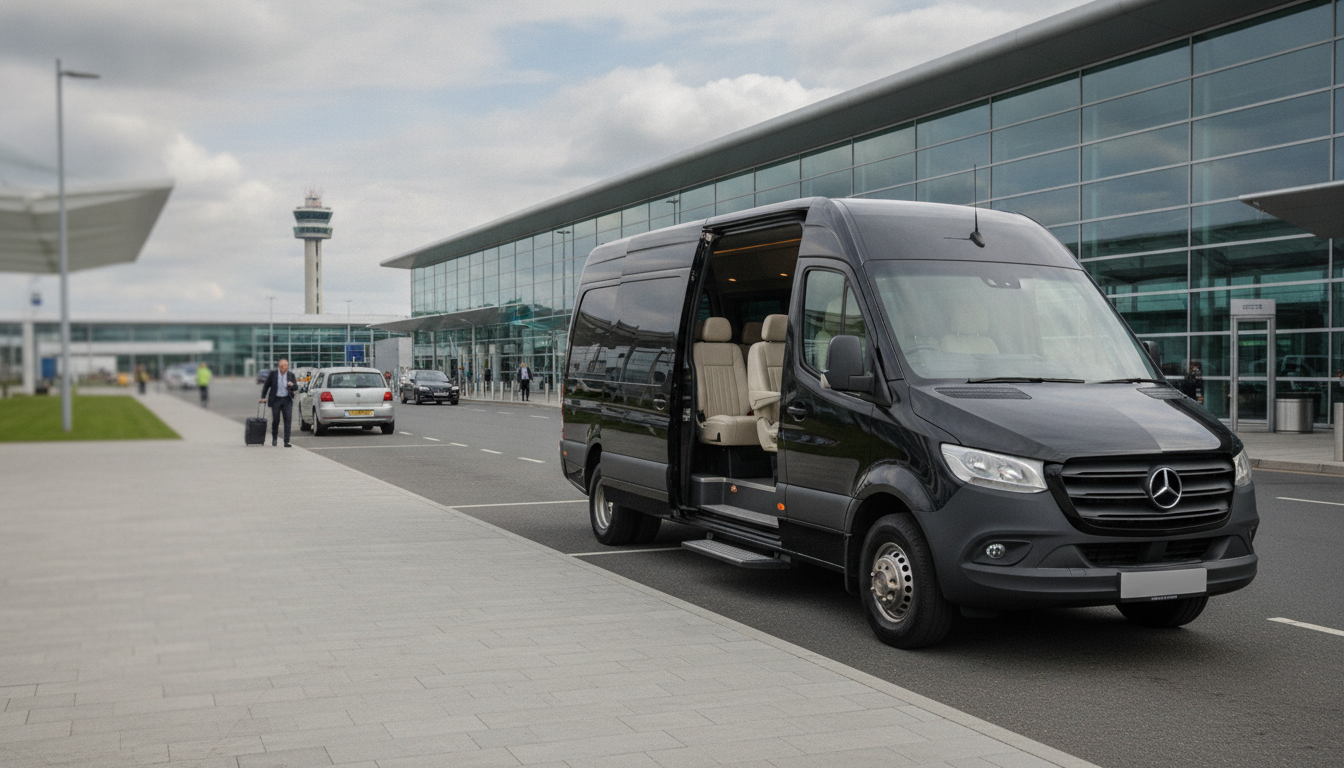 Seamless Hotel Transfers: From Manchester Airport to Your Accommodation — executive minibus meeting a group at Manchester Airport